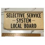 Selective Service System paper sign
