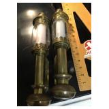 Pair of brass candle sconces