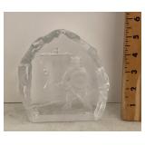 Nybro crystal art glass with Viking design