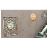 3 outdoor sun wall decor --on back of house