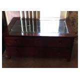 Glass top display coffee table 26x36