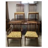 MCM dining room table, 4 chairs, 2 leaves