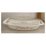 Pyrex Golden Honeysuckle casserole with lid