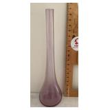 Tall purple glass vase