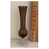 Brown glass bud vase