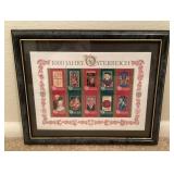 Framed Austrian commemorative stamps