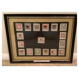 Framed Austrian coat of arms stamps