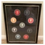 Framed Austrian commemorative labels