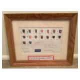 Framed Germany coat of arms stamps & cancellations