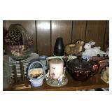 Glass, plates, candles, home decor, figures, etc.