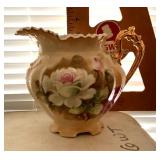 Hand painted Lefton porcelain pitcher