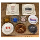 9 advertising and souvenir ashtrays