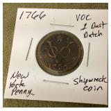 1766 New York shipwreck Dutch penny