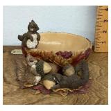 Decorative squirrel nut bowl