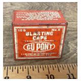 Vintage DuPont blasting caps tin