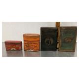 4 vintage tobacco tins