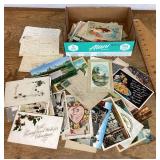Box of vintage postcards