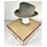 Green Stetson fedora Size 7 3/8 with box