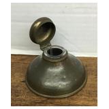 Brass inkwell with glass insert