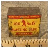 Hercules Powder Co. blasting caps tin