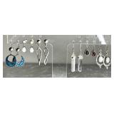 6 pair sterling silver earrings