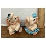Ceramic Arts Studio elephants salt and pepper