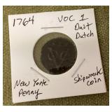 1764 New York shipwreck Dutch penny