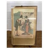 Japanese wood block print desktop frame