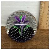 Caithness Flower in the Rain glass paperweight