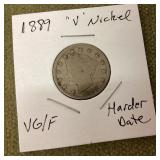 1889 V nickel
