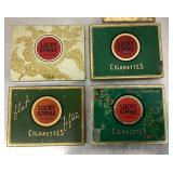 4 Lucky Strike cigarette tins