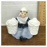 Heubach bisque Dutch girl milkmaid match holder