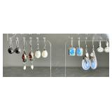 6 pair sterling silver earrings