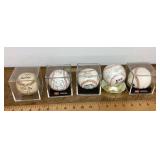 5 signed baseballs