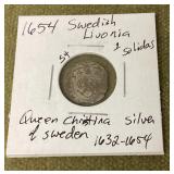 1654 Swedish Livonia solidus coin