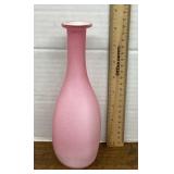 Pink cased glass vase