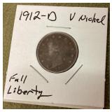1912-D Liberty nickel