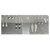 6 pair sterling silver earrings
