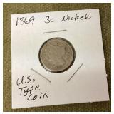 1869 3 cent nickel
