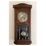 Antique German mahogany wall clock