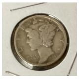 1943-D mercury dime --reverse toning