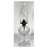 Antique glass oil lamp