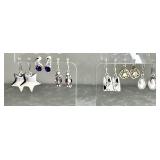 6 pair sterling silver earrings