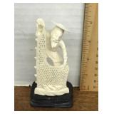 Carved Chinese fisherman figure