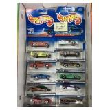 12 Hot Wheels cars on cards