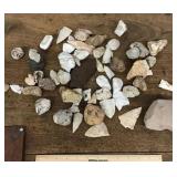 Collection of worked points and stones