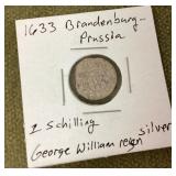 1633 Brandenburg Prussia one shilling coin