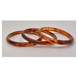 3 vintage root beer Bakelite bangle bracelets