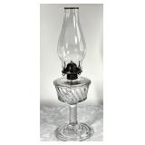 Antique glass oil lamp