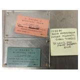 Vintage 1930s minstrel show tickets